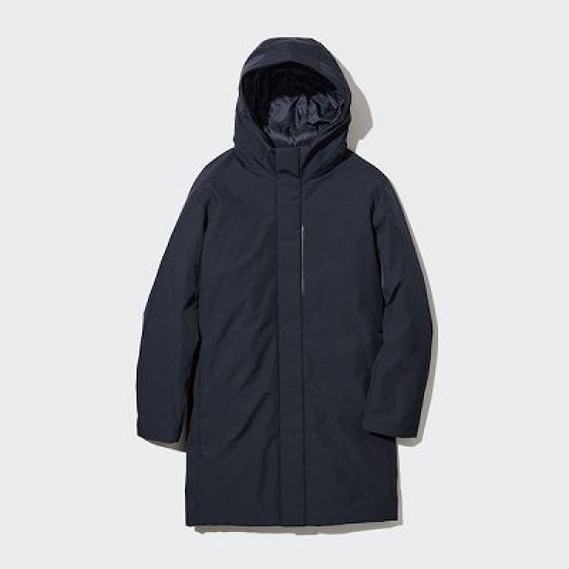 Abrigos Uniqlo Híbrido Down Hombre Azul Marino | 62789_PE