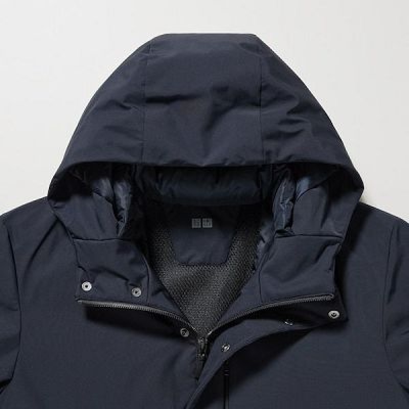 Abrigos Uniqlo Híbrido Down Hombre Azul Marino | 62789_PE