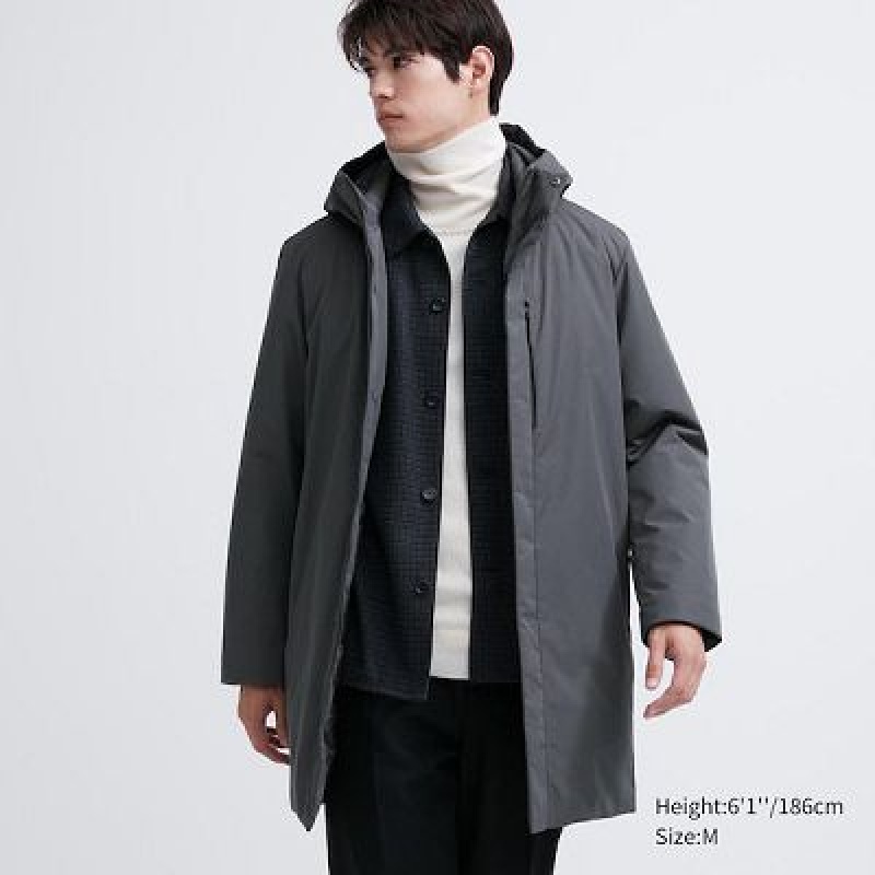 Abrigos Uniqlo Híbrido Down Hombre Gris | 76358_PE