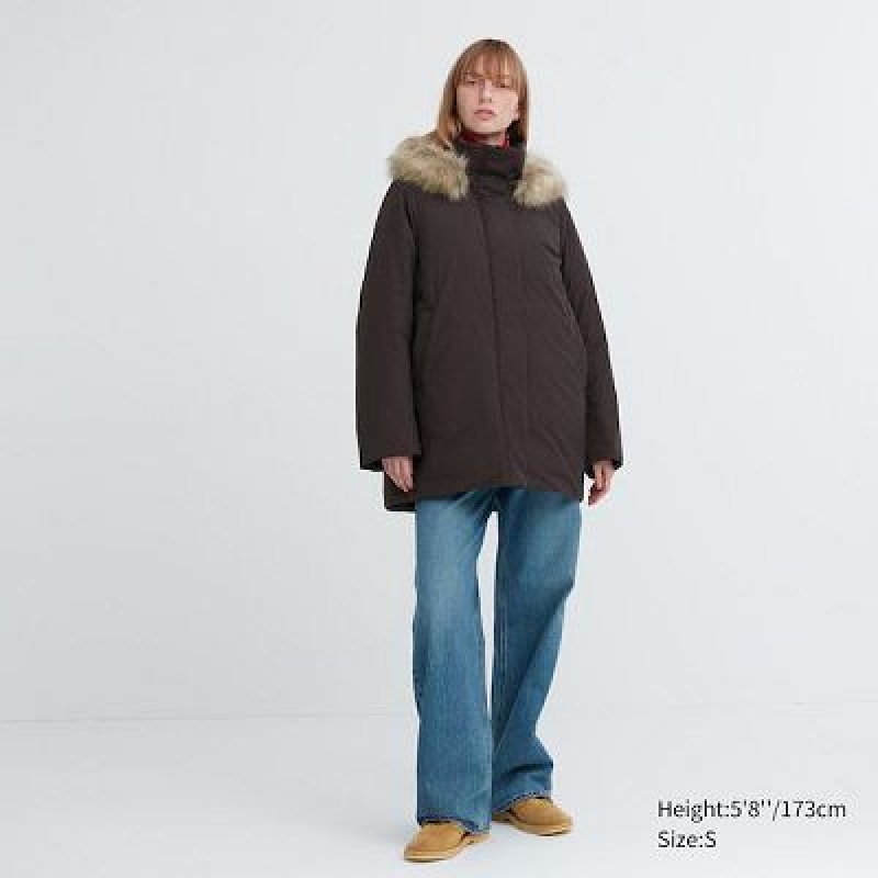 Abrigos Uniqlo Híbrido Down Mujer Gris | 105628_PE