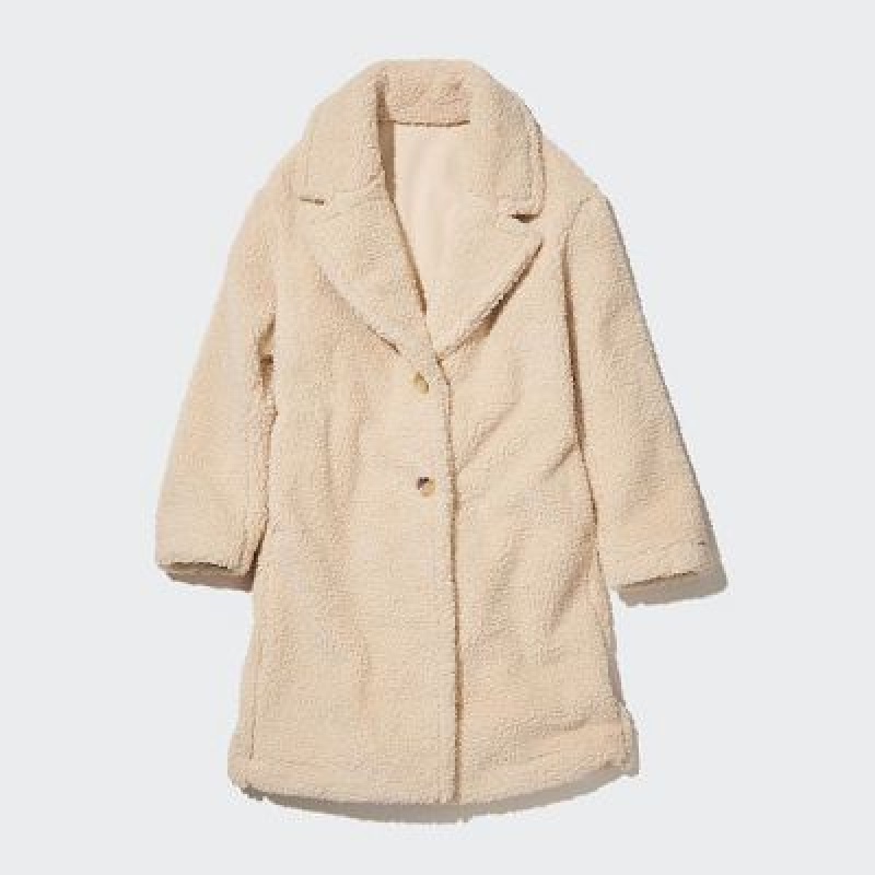 Abrigos Uniqlo Pile-Lined Tailored Mujer Beige | 341956_PE