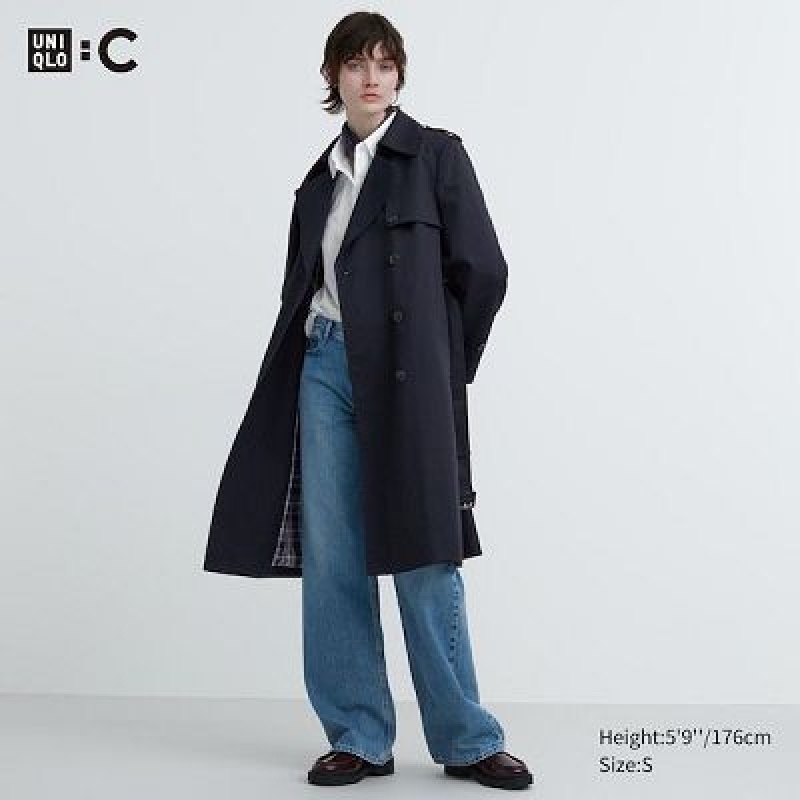 Abrigos Uniqlo Trench Mujer Azul Marino | 208157_PE