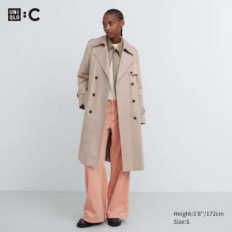 Abrigos Uniqlo Trench Mujer Beige | 362794_PE