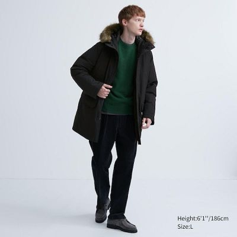 Abrigos Uniqlo Ultra Warm Híbrido Down Hombre Negras | 735420_PE