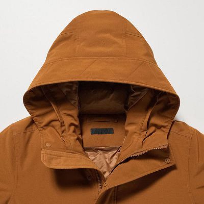 Abrigos Uniqlo Ultra Warm Híbrido Down Hombre Marrones | 506273_PE