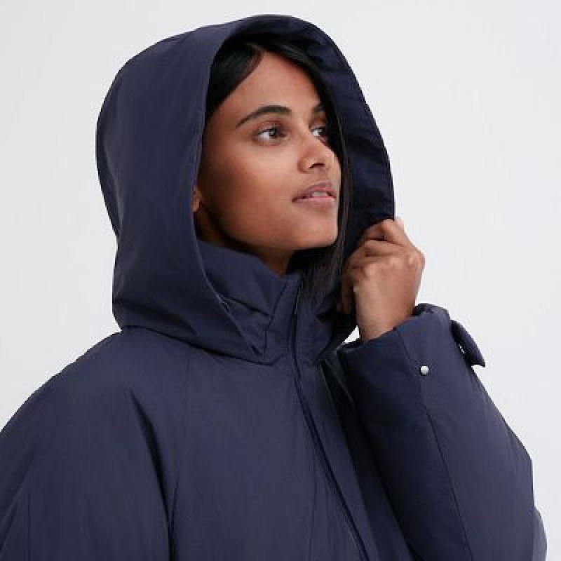 Abrigos Uniqlo Ultra Warm Híbrido Down Long Mujer Marrones | 105287_PE