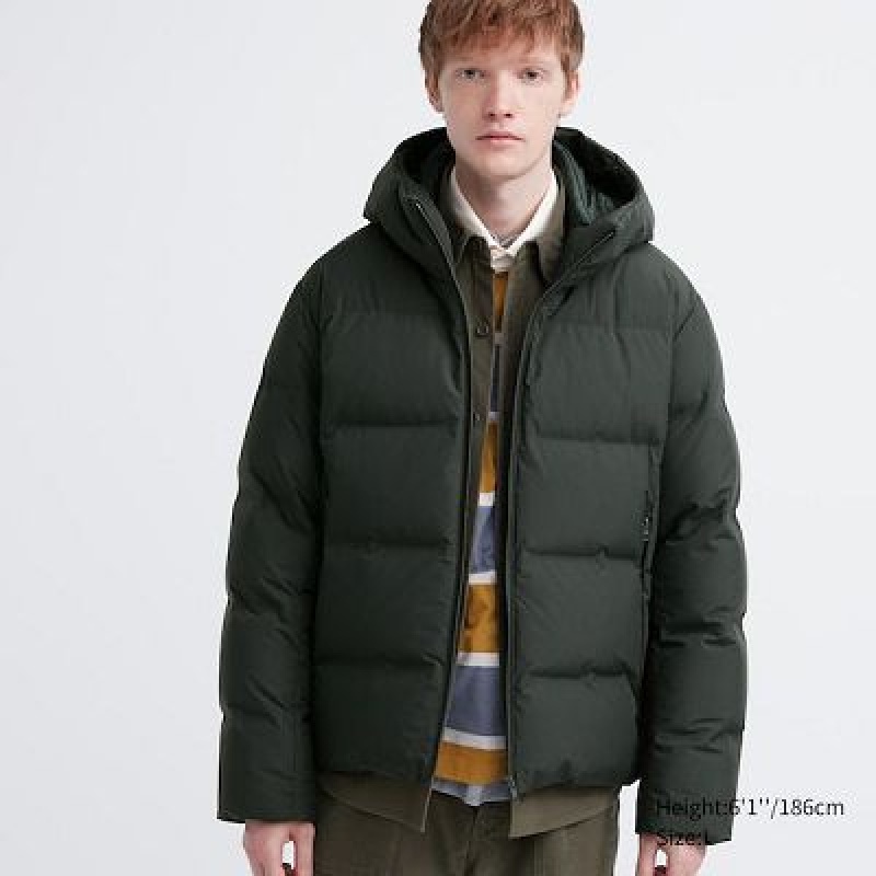 Anorak Uniqlo 3D Cut Seamless Down Hombre Verde | 495706_PE