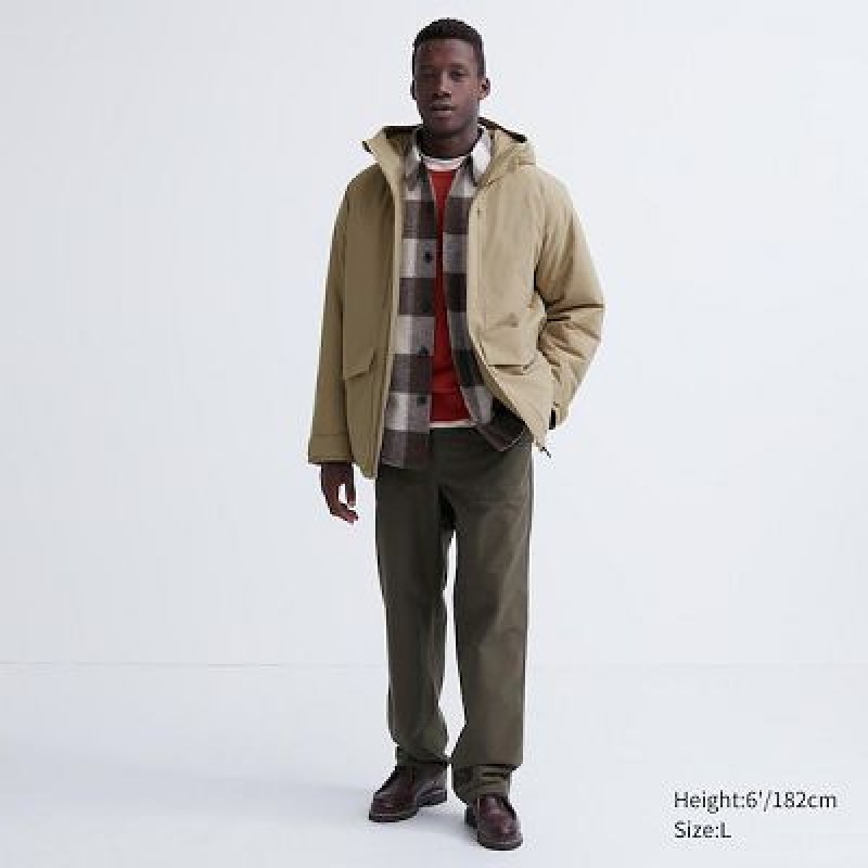 Anorak Uniqlo Híbrido Down (3D Cut) Hombre Beige | 651094_PE