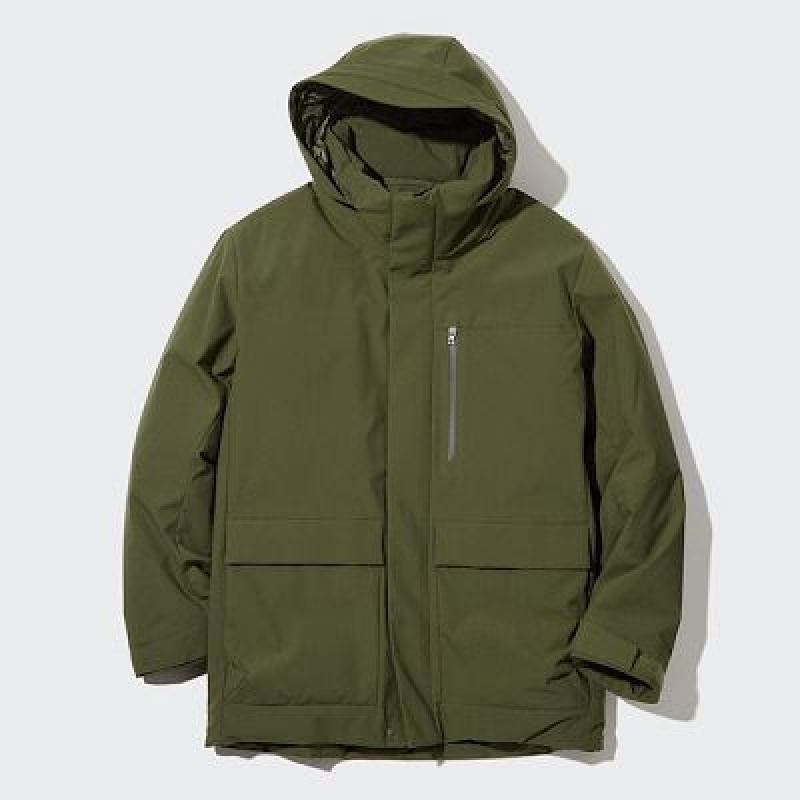 Anorak Uniqlo Híbrido Down Hombre Verde Oliva | 814905_PE