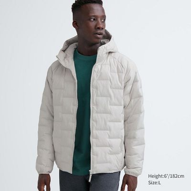 Anorak Uniqlo PUFFTECH (Warm Acolchado) Hombre Blancas | 904738_PE