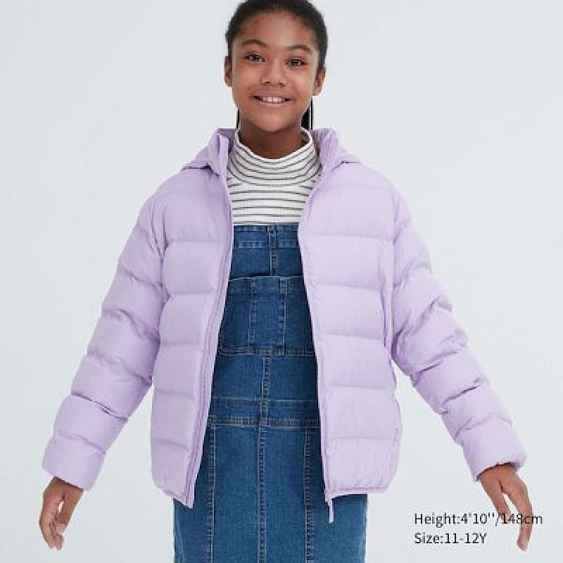 Anorak Uniqlo PUFFTECH Washable (Warm Acolchado) Niños Moradas | 427381_PE