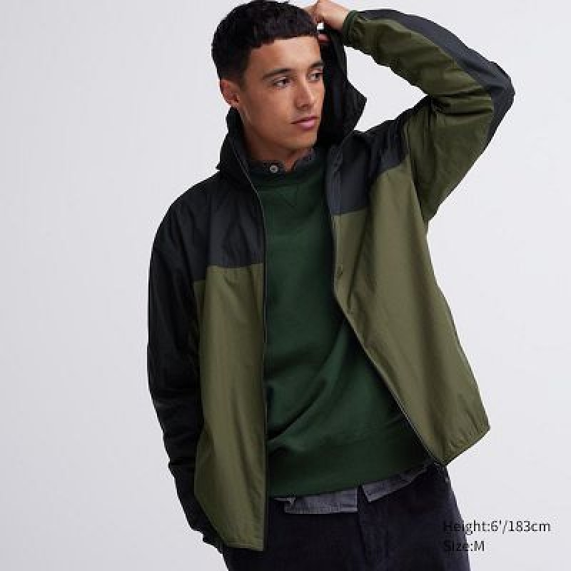 Anorak Uniqlo Pocketable UV Protection 3D Cut (Color Block) Hombre Verde Oliva | 246037_PE