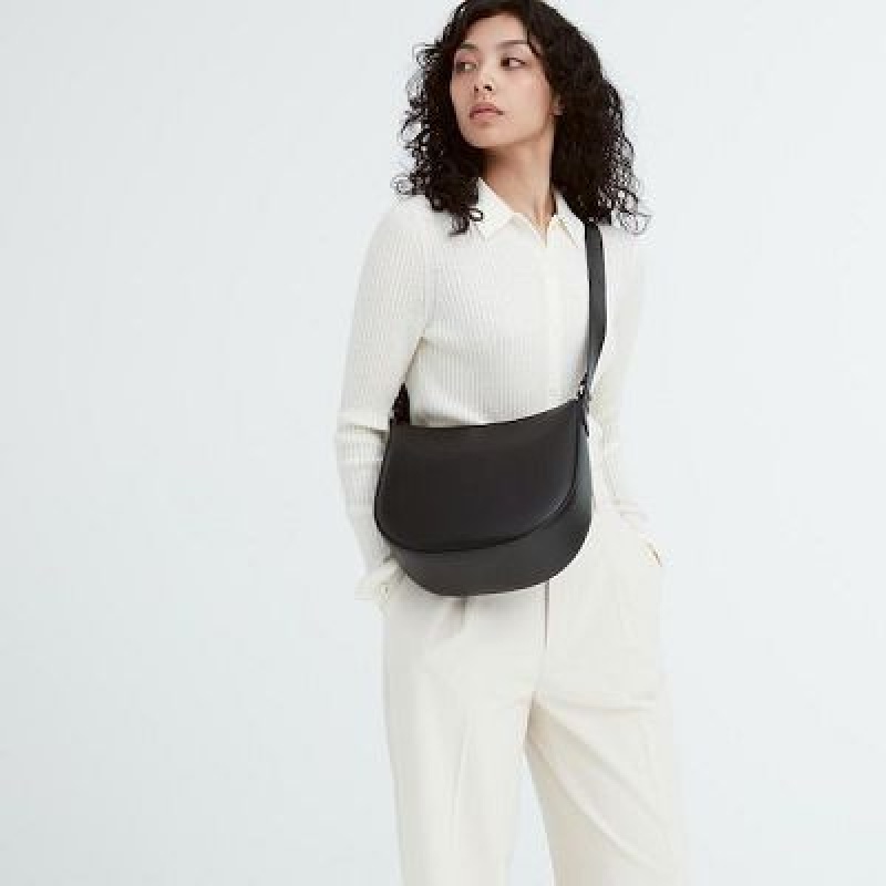 Bolsas Uniqlo Faux-Cuero One Handle Mujer Negras | 529836_PE