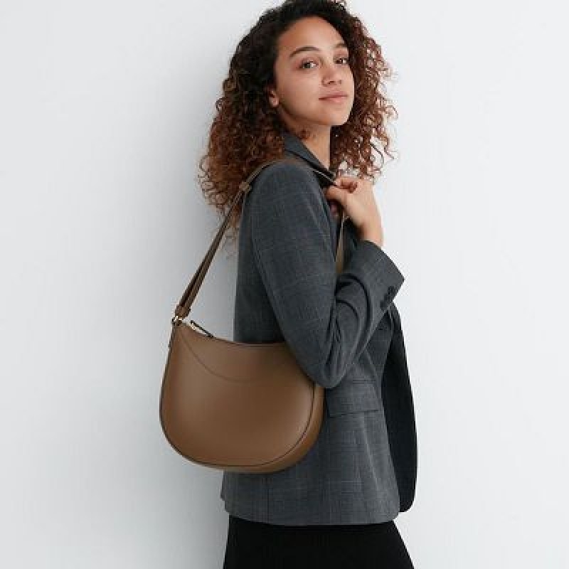 Bolsas Uniqlo Faux-Cuero One Handle Mujer Negras | 529836_PE