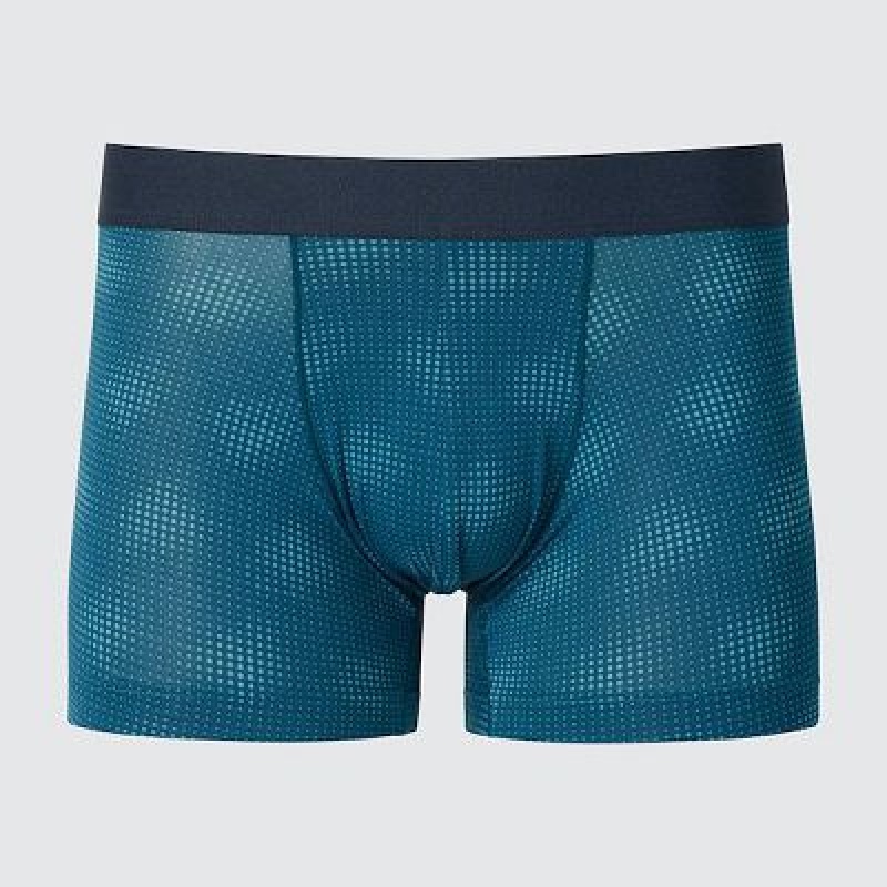 Bragas Uniqlo AIRism Printed Low-Rise Boxer Hombre Verde | 14239_PE