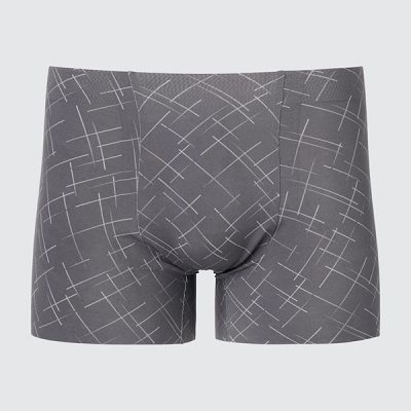 Bragas Uniqlo AIRism Seamless Printed Boxer Hombre Gris | 135792_PE