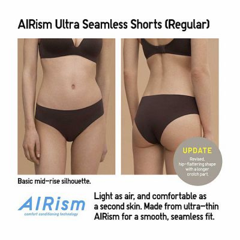 Bragas Uniqlo AIRism Ultra Seamless Regular Mujer Negras | 701853_PE