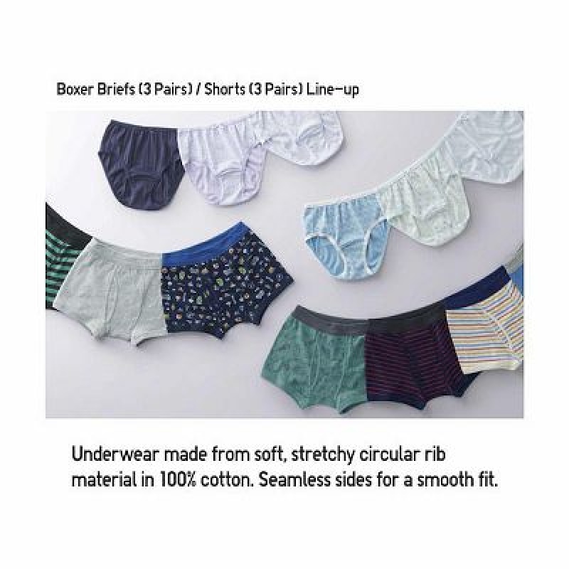 Bragas Uniqlo Boxer 3 Pack Niños Azul Marino | 39785_PE