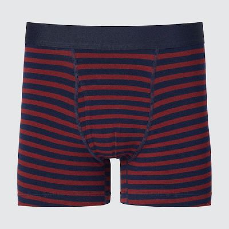 Bragas Uniqlo Cotton A Rayas Boxer Hombre Wine | 401398_PE