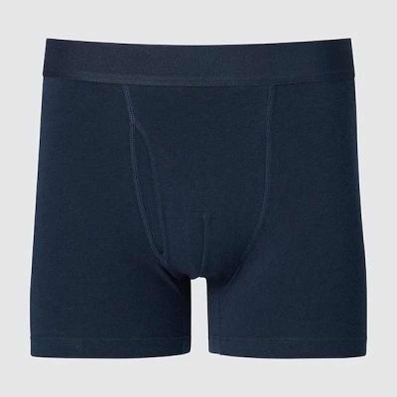 Bragas Uniqlo Cotton Boxer Hombre Azul Marino | 916723_PE