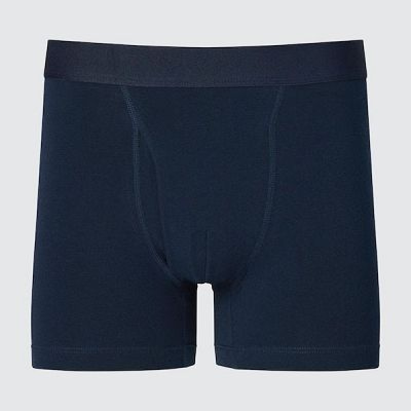 Bragas Uniqlo Cotton Boxer Hombre Azul Marino | 597128_PE