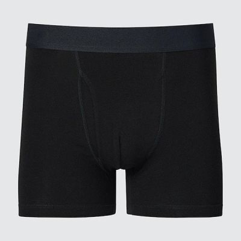 Bragas Uniqlo Cotton Boxer Hombre Negras | 914506_PE