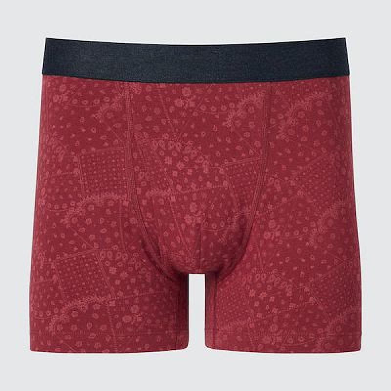 Bragas Uniqlo Cotton Patchwork Boxer Hombre Rojas | 194762_PE