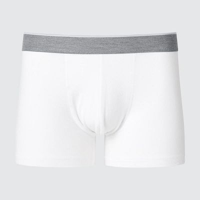 Bragas Uniqlo Low-Rise Cotton Boxer Hombre Blancas | 382657_PE