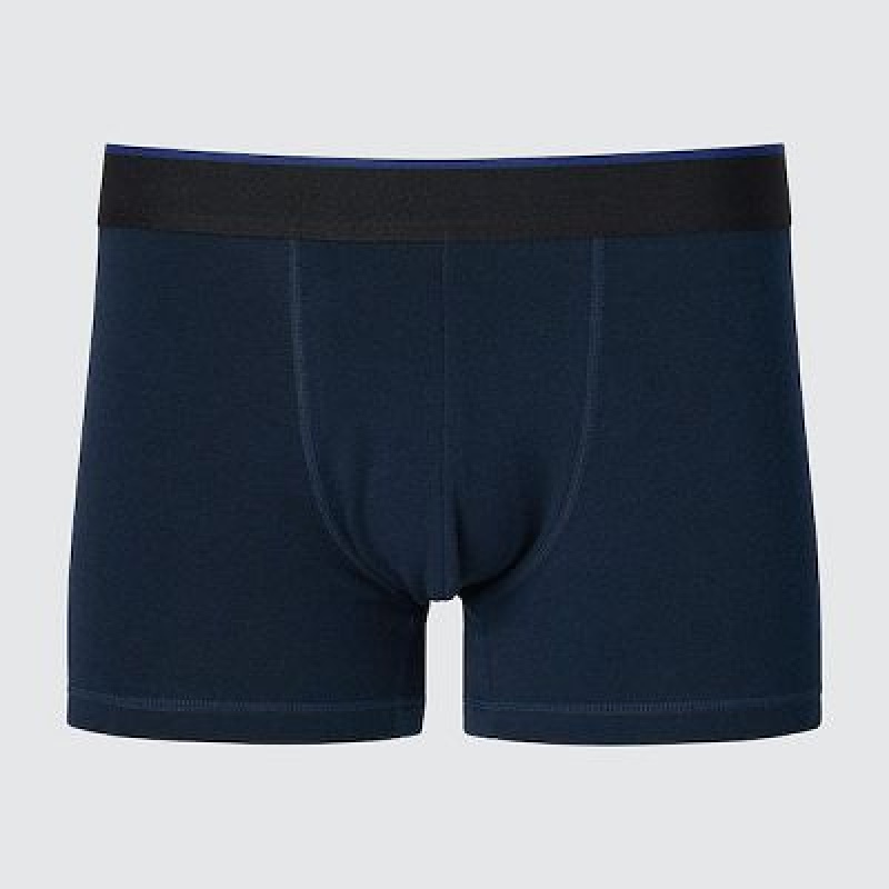 Bragas Uniqlo Low-Rise Cotton Boxer Hombre Azul Marino | 920176_PE