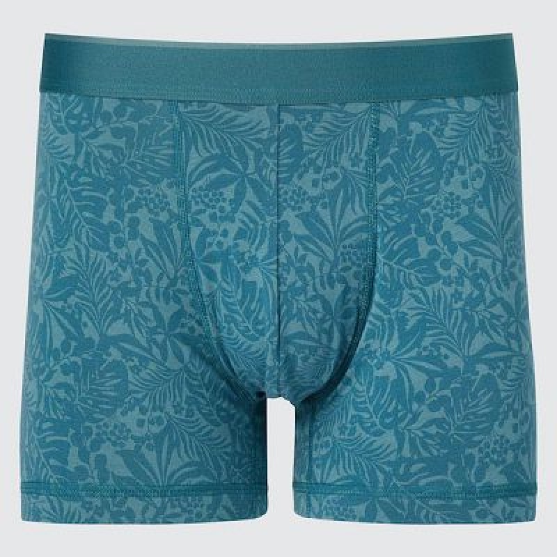 Bragas Uniqlo Low-Rise Cotton Printed Boxer Hombre Verde | 548190_PE