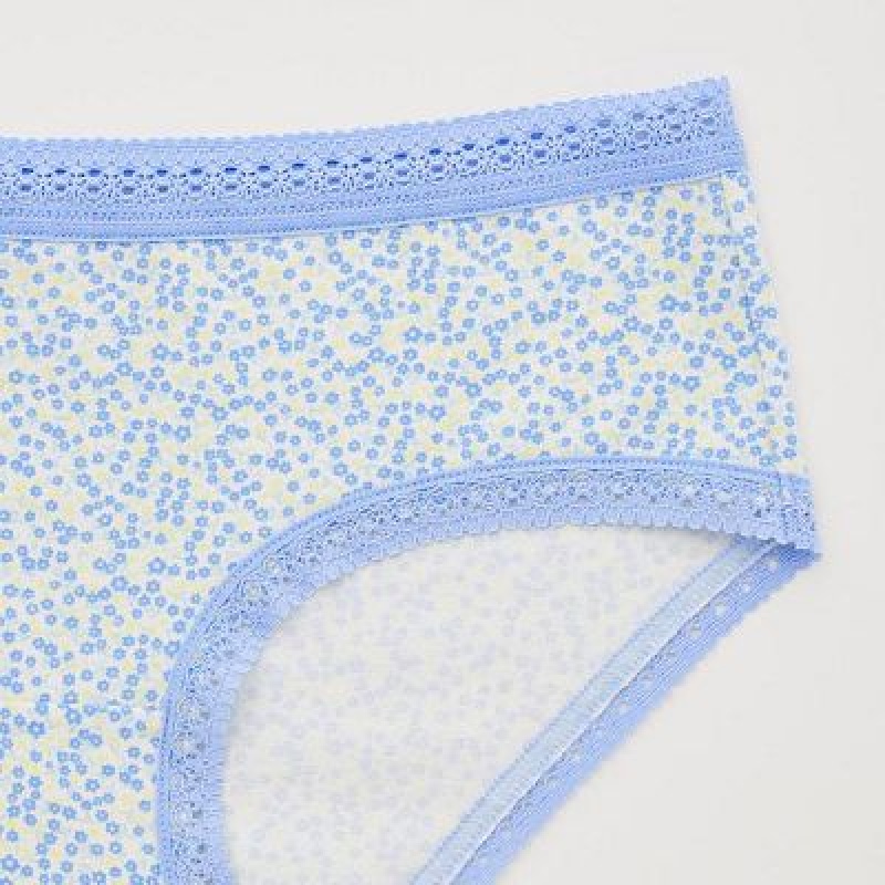 Bragas Uniqlo Mini-Flower Print Hip Huggers Mujer Azules | 21637_PE