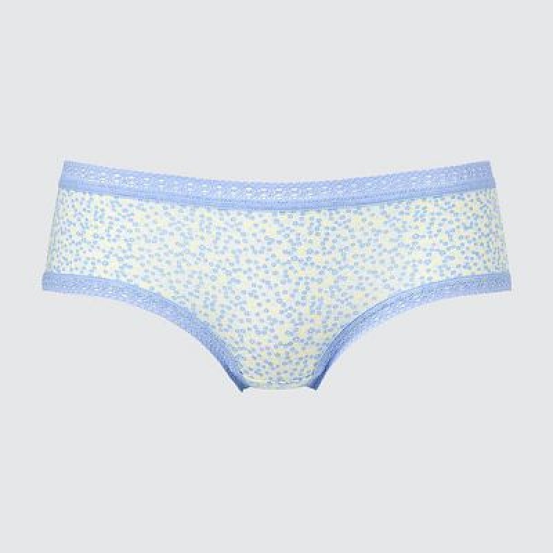 Bragas Uniqlo Mini-Flower Print Hip Huggers Mujer Azules | 21637_PE