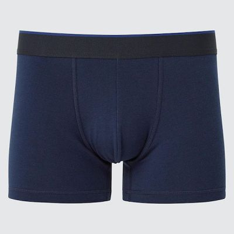 Bragas Uniqlo Supima® Cotton Low-Rise Boxer Hombre Azul Marino | 682350_PE