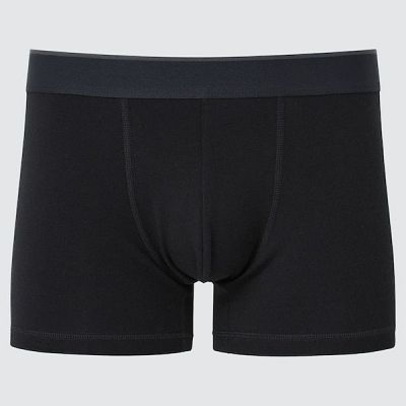 Bragas Uniqlo Supima® Cotton Low-Rise Boxer Hombre Negras | 307269_PE