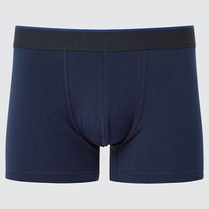 Bragas Uniqlo Supima® Cotton Low-Rise Boxer Hombre Azul Marino | 564890_PE