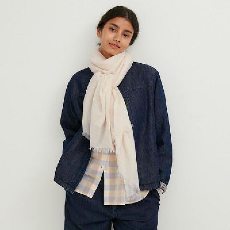 Bufandas Uniqlo Cashmere Stole Mujer Blancas | 714850_PE