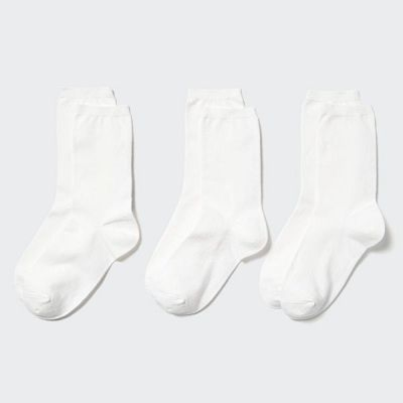 Calcetines Uniqlo 3 Pairs Mujer Blancas | 719825_PE