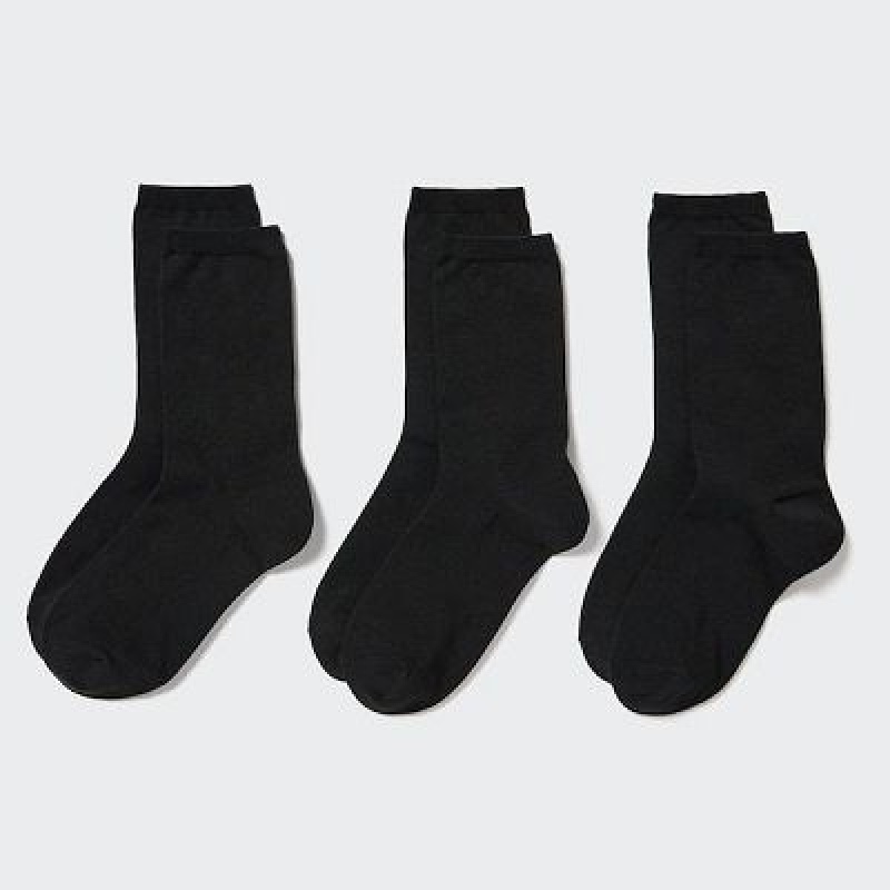 Calcetines Uniqlo 3 Pairs Mujer Negras | 879302_PE