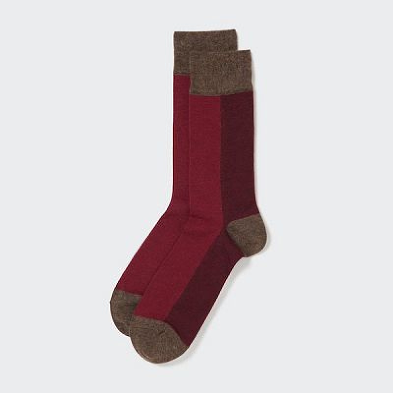 Calcetines Uniqlo A Rayas Hombre Wine | 345197_PE