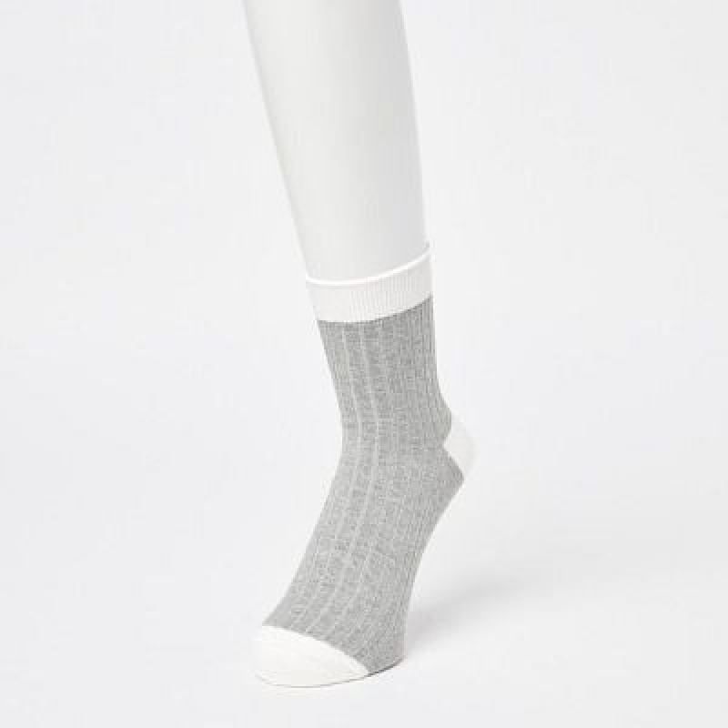 Calcetines Uniqlo Acanalado Half Hombre Gris | 164825_PE