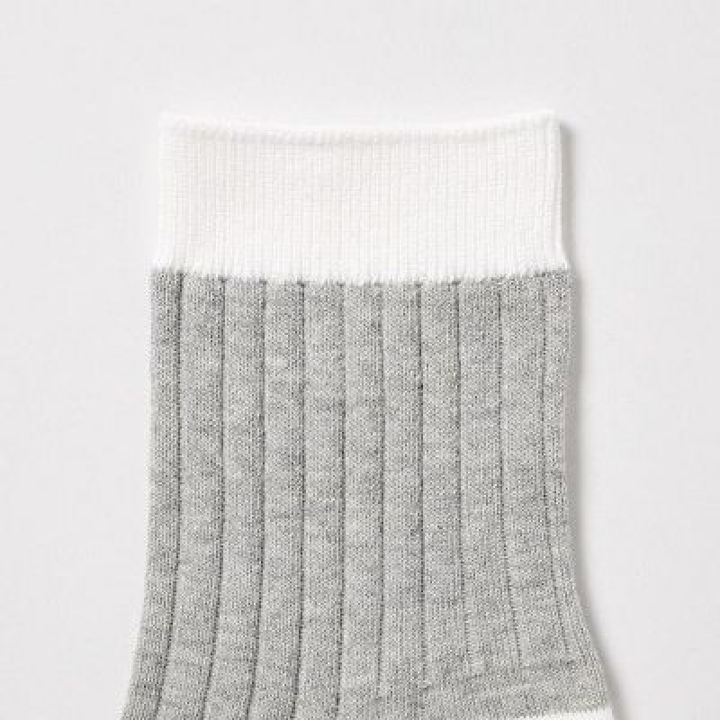 Calcetines Uniqlo Acanalado Half Hombre Gris | 164825_PE