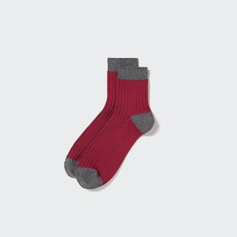 Calcetines Uniqlo Acanalado Half Hombre Rojas | 813504_PE