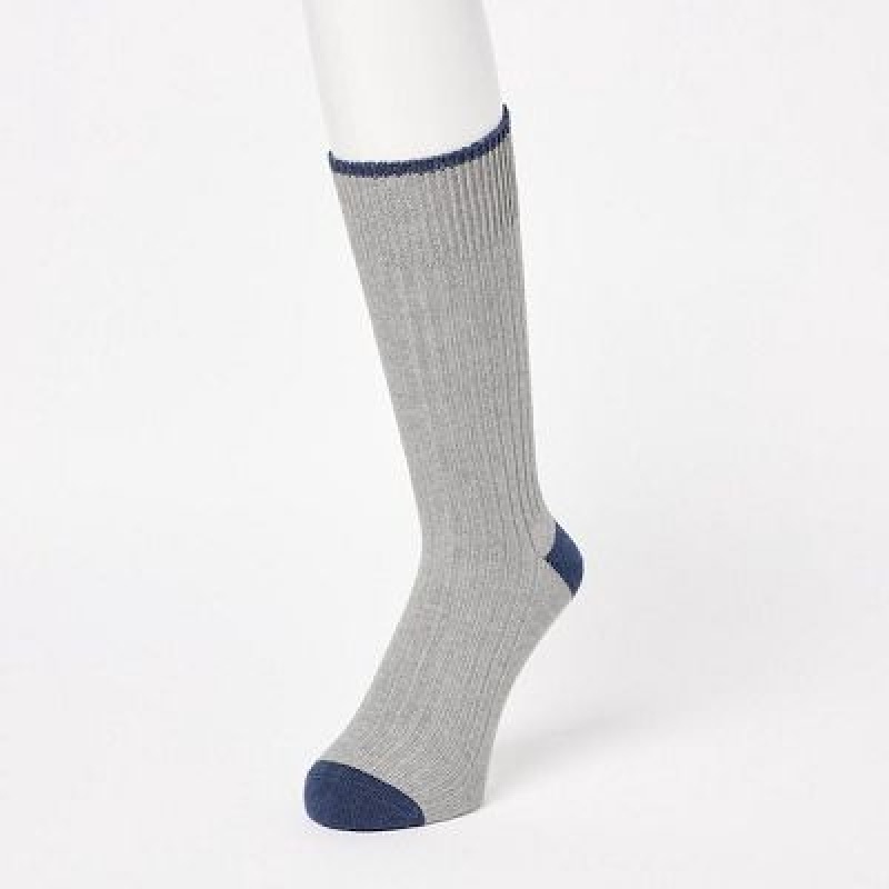 Calcetines Uniqlo Acanalado Hombre Azules | 823419_PE