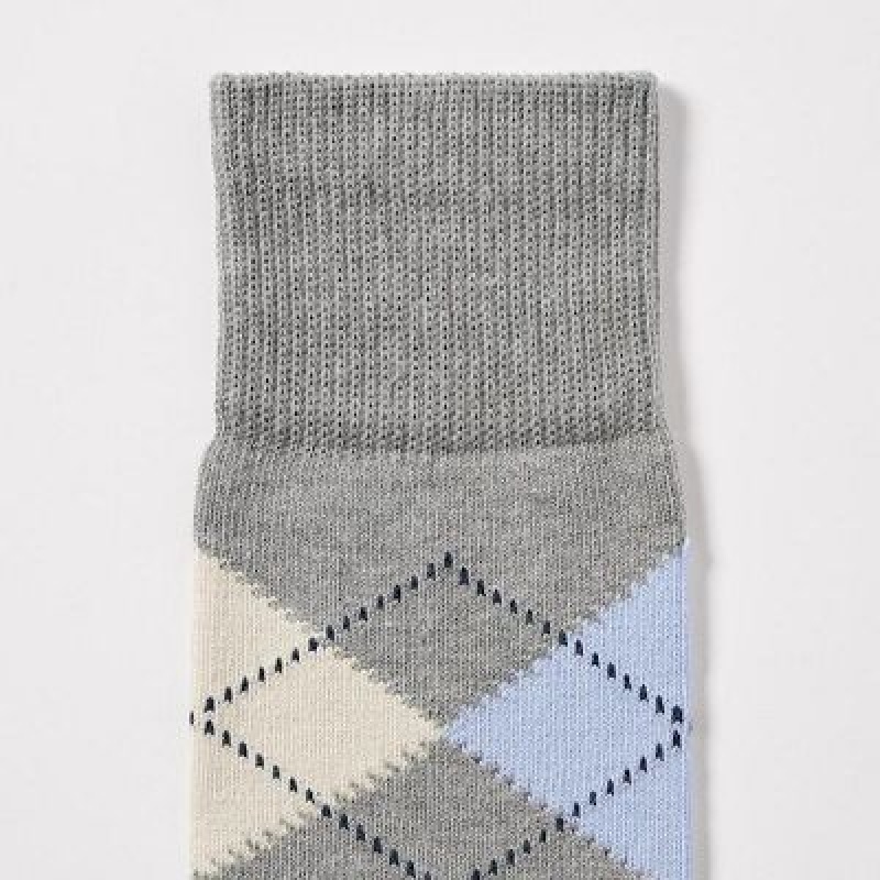 Calcetines Uniqlo Argyle Hombre Gris | 702946_PE