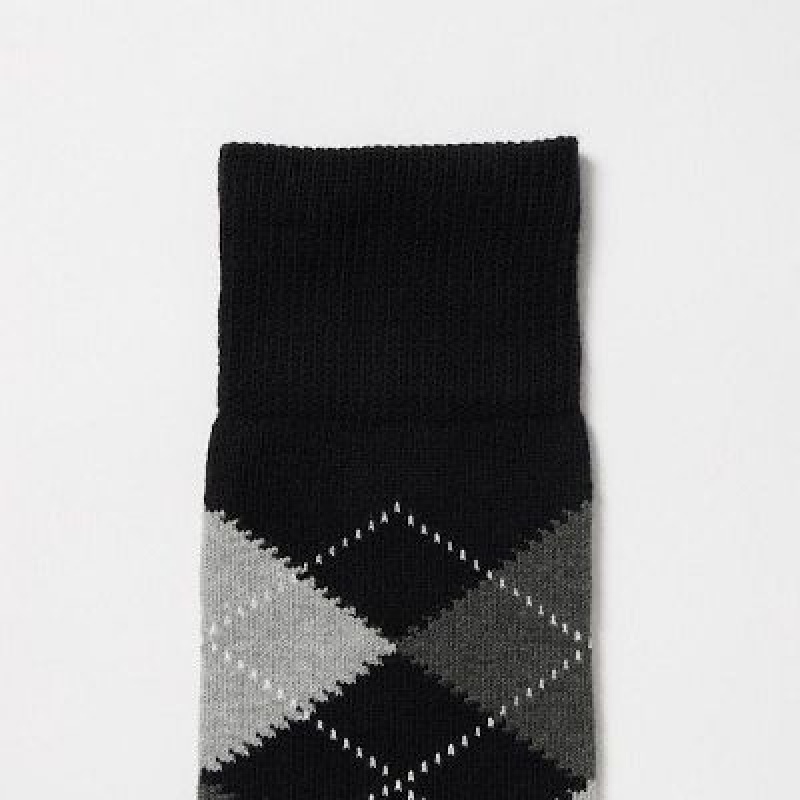 Calcetines Uniqlo Argyle Hombre Negras | 469178_PE