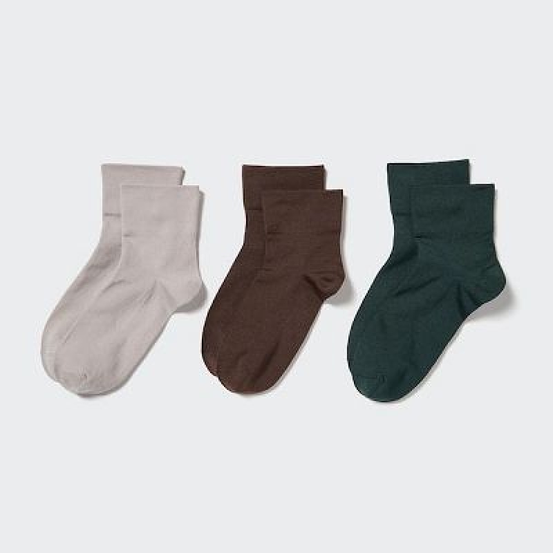 Calcetines Uniqlo Crew Tapered (3 Pairs) Mujer Gris | 19825_PE