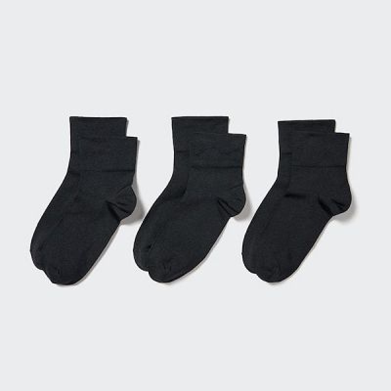 Calcetines Uniqlo Crew Tapered (3 Pairs) Mujer Negras | 691053_PE