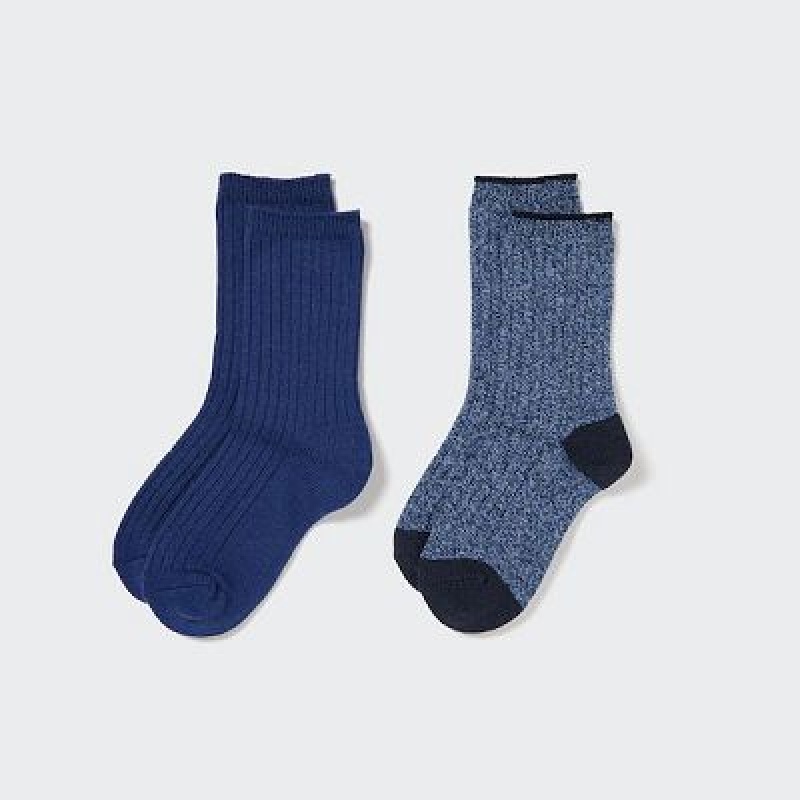 Calcetines Uniqlo HEATTECH (2 Pairs) Niños Azules | 685431_PE