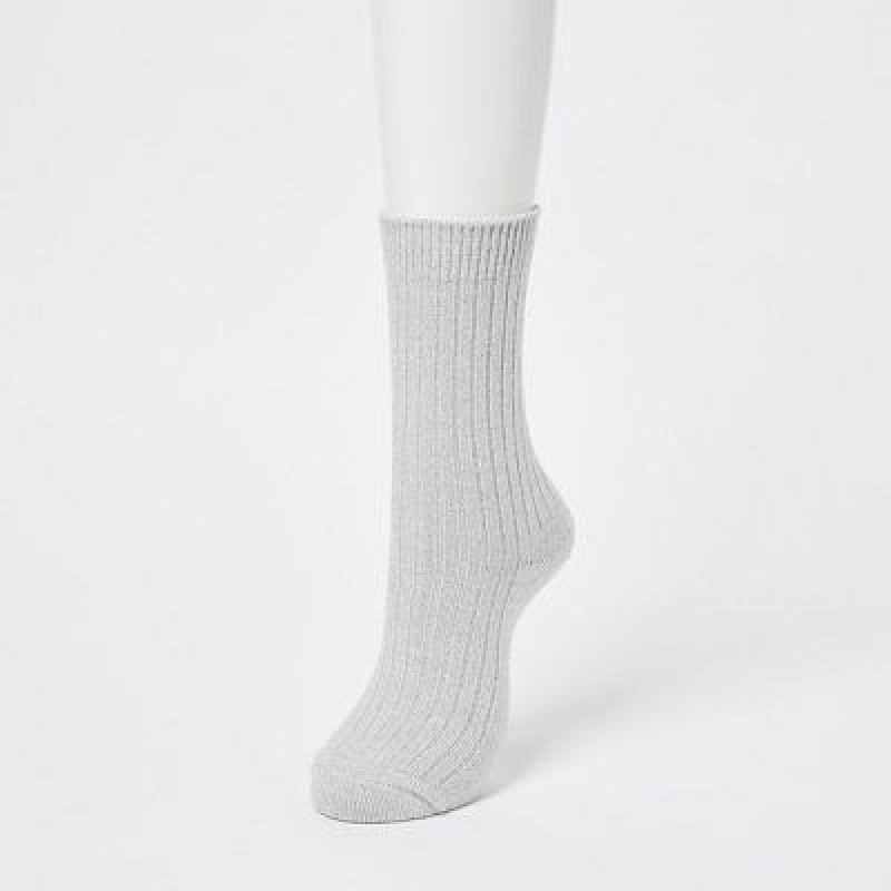 Calcetines Uniqlo HEATTECH Acanalado Mujer Blancas | 714930_PE