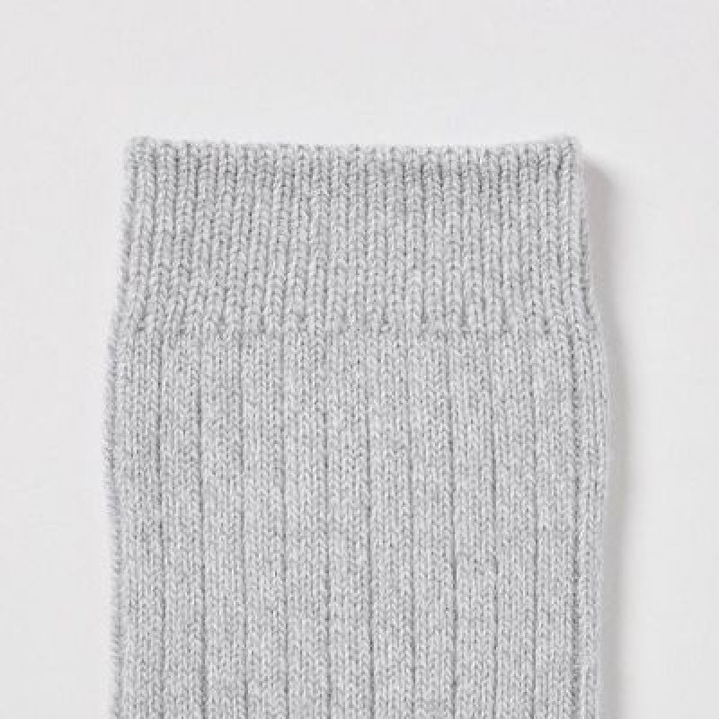 Calcetines Uniqlo HEATTECH Acanalado Mujer Gris | 235960_PE